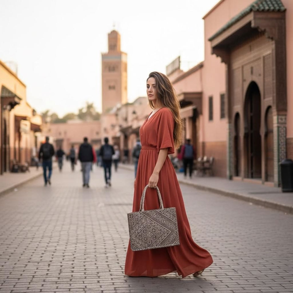 CABA BRODÉ EN MARRON