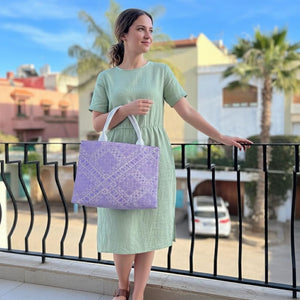 CABA BRODÉ EN VIOLET BRILLANT