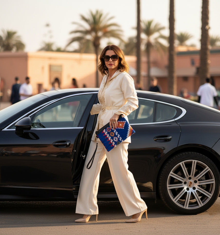 POCHETTE/TROUSSE  BERBERE BLEUE